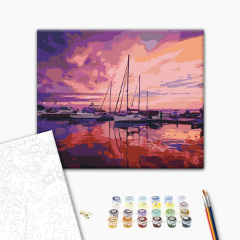 Розовый рассвет в яхтклубе