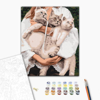 Картина по номерам Тварини, птахи та риби - Улюблені муркотики