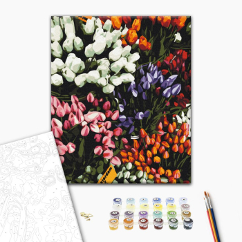 Картина по номерам Квіти - Ярмарка тюльпанів