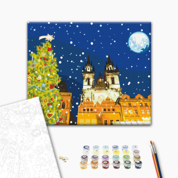 Картина по номерам Затишок, зима, Новий рік, Різдво - Новорічна Прага