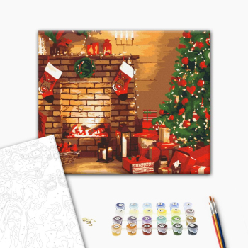 Картина по номерам Затишок, зима, Новий рік, Різдво - Новорічний затишок