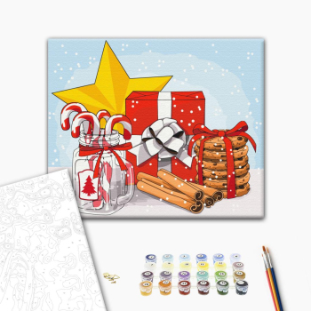 Картина по номерам Затишок, зима, Новий рік, Різдво - Святковий набір