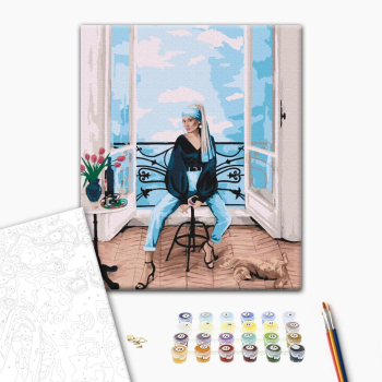 Картина по номерам Люди на картинах - Сучасна дівчина з перловою сережкою © Viktoriya Kovalenko