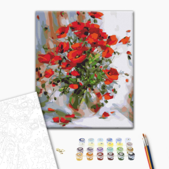 Картина по номерам Квіти - Масляні маки