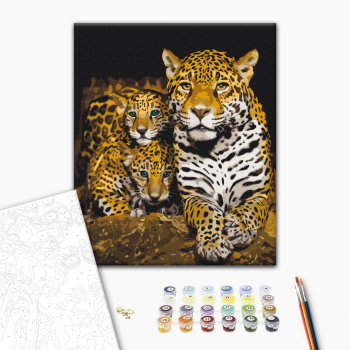 Картина по номерам Тварини, птахи та риби - Нічні леопарди