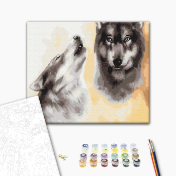 Картина по номерам Тварини, птахи та риби - Вовки-охоронці