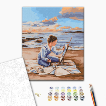 Картина по номерам Люди на картинах - Намальований захід © Mykhailyshyna Daria