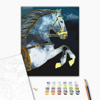 Скакун в сумерках с золотой краской