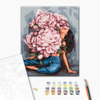 Картина по номерам Люди на картинах - Whirlpool of peonies @Daria Mikhailishina