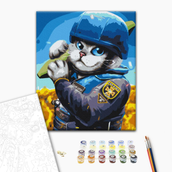 Картина по номерам Тварини, птахи та риби - Котик Сапер ©Маріанна Пащук