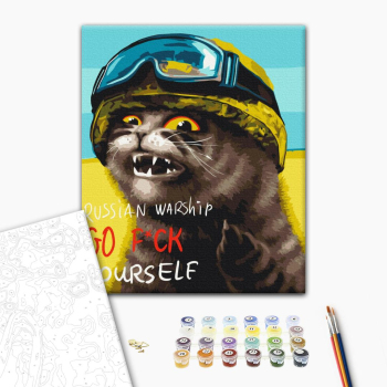 Картина по номерам Тварини, птахи та риби - Котик напрямком для корабля ©Маріанна Пащук