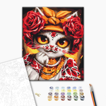 Картина по номерам Тварини, птахи та риби - Кішка Троянда ©Маріанна Пащук