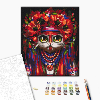 Картина по номерам Тварини, птахи та риби - Киця Мотанка ©Маріанна Пащук