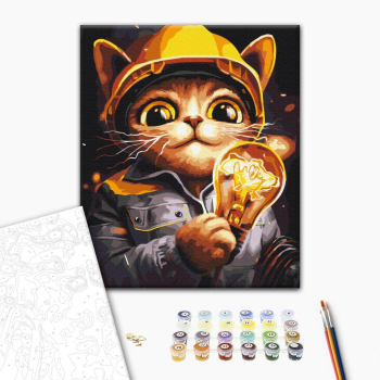 Картина по номерам Тварини, птахи та риби - Котик Енергетик ©Маріанна Пащук