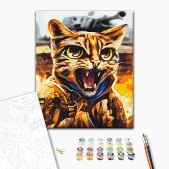 Картина по номерам Тварини, птахи та риби - Котик Леопард ©Маріанна Пащук