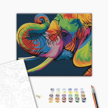 Картина по номерам Поп Арт - Райдужний слон