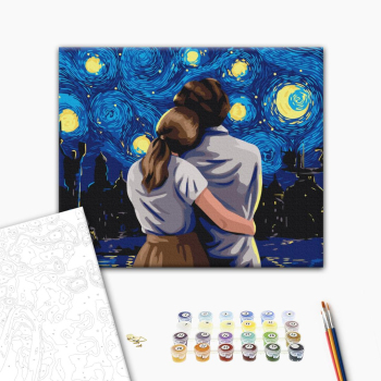 Картина по номерам Люди на картинах - Взгляд в киевскую ночь @Полина Скурихина