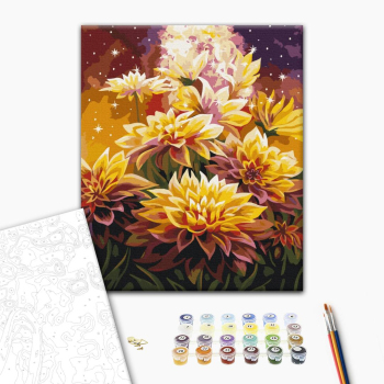 Картина по номерам Квіти - Космічні квіти © Anna Steshenko