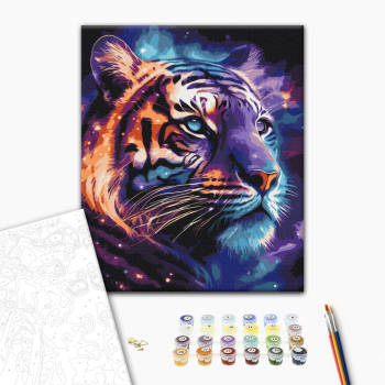 Картина по номерам Тварини, птахи та риби - Космічний тигр