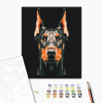 Картина по номерам Тварини, птахи та риби - Доберман