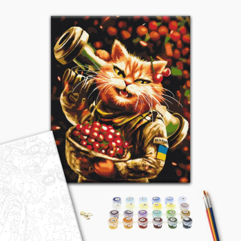 Картина по номерам Тварини, птахи та риби - Котик Мелітополь ©Маріанна Пащук