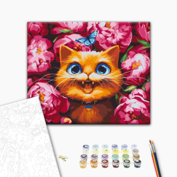 Картина по номерам Тварини, птахи та риби - Мур в піонах ©Маріанна Пащук