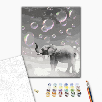 Картина по номерам Тварини, птахи та риби - Мрійливий слон