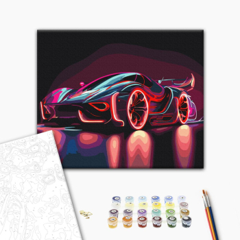 Картина по номерам Чоловічі - Неоновий автомобіль