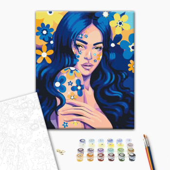 Картина по номерам Люди на картинах - Девушка индиго @Полина Скурихина