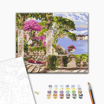 Картина по номерам Пейзажі - Квіти в саду