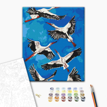 Картина по номерам Тварини, птахи та риби - Лелеки © Каріна Зіміна