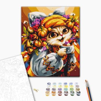 Картина по номерам Тварини, птахи та риби - Вереснева киця © Маріанна Пащук