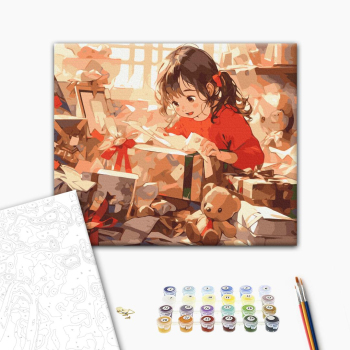 Картина по номерам Затишок, зима, Новий рік, Різдво - Подарунки на Різдво