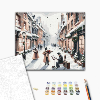 Картина по номерам Затишок, зима, Новий рік, Різдво - Різдвяна мелодія