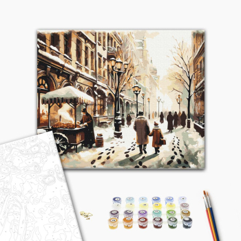 Картина по номерам Затишок, зима, Новий рік, Різдво - Зимове місто