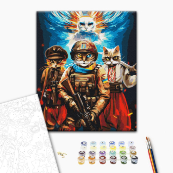 Картина по номерам Тварини, птахи та риби - Кошки Воины © Марианна Пащук