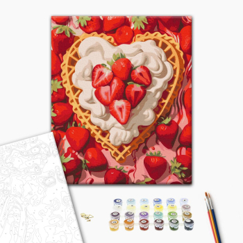 Картина по номерам Романтика - Полуниця та вершки