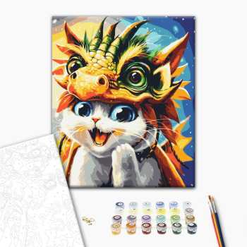 Картина по номерам Авторські колекції - Котик Драконь © Маріанна Пащук