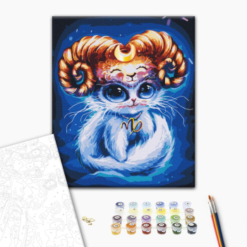 Картина по номерам Тварини, птахи та риби - Кошка Козерог © Марианна Пащук