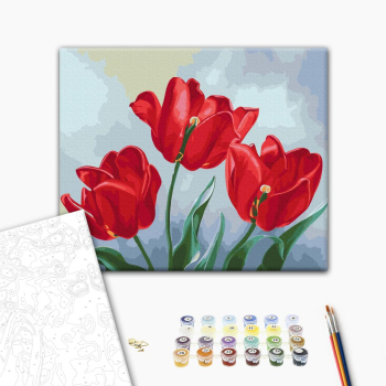 Картина по номерам Квіти - Червоні тюльпани © Anna Steshenko