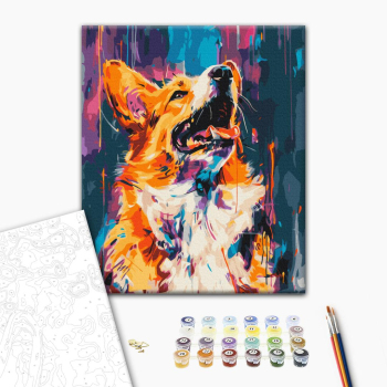 Картина по номерам Тварини, птахи та риби - Разноцветный корги