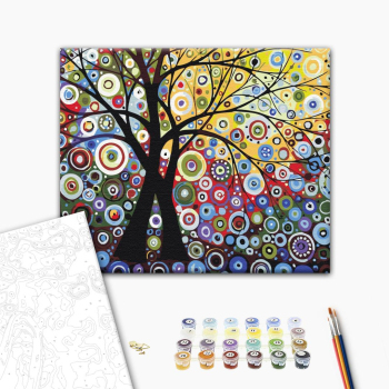 Картина по номерам Квіти - Дерево щастя