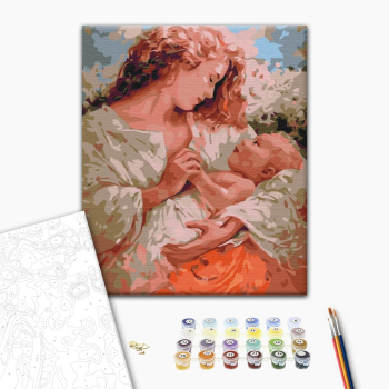 Картина по номерам Люди на картинах - Mom and baby