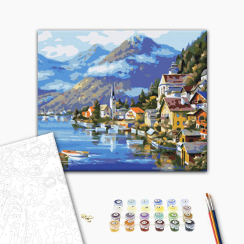 Картина по номерам Города - Селище у підніжжя гори