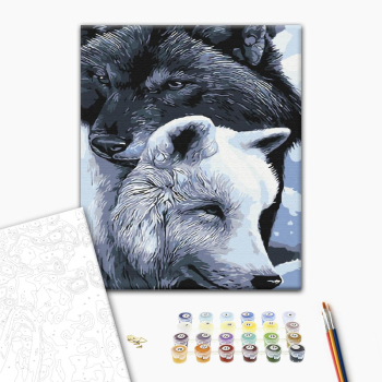 Картина по номерам Тварини, птахи та риби - Вовки добра та темряви