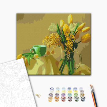 Картина по номерам Квіти - Жовті тюльпани