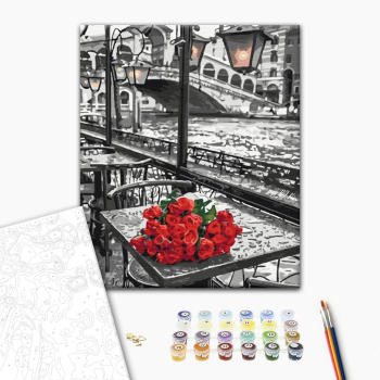 Картина по номерам Квіти - Троянди під дощем