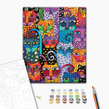 Картина по номерам Тварини, птахи та риби - Цветные коты