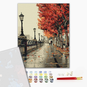 Картина по номерам Преміум картини - Осінній бульвар