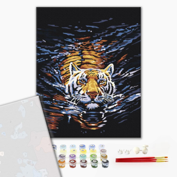 Картина по номерам Преміум картини - Тигр плавець